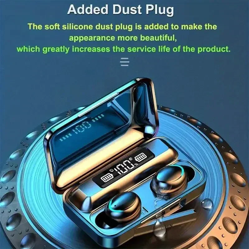 Wireless Bluetooth Cable Earbud M10 With Multifuncational Data Cable Set - Image 10